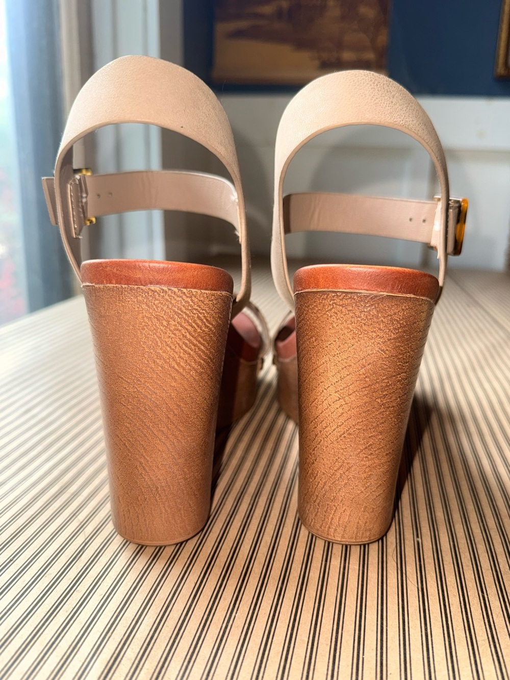 MIA Women's Beige Slingback Wedge Sandals - Picture 3 of 6